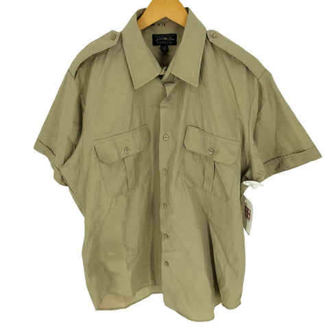 GOLD STAR フラップポケット エポレット ポリコットン S/S ミリタリー シャツ メンズ import:L