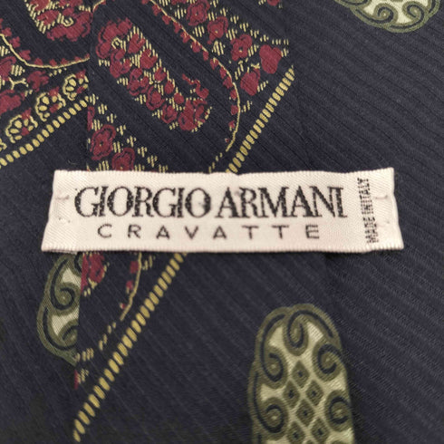 ジョルジオアルマーニ Giorgio Armani 90S イタリア製 白タグ CRAVATTE 総柄 シルク ネクタイ メンズ