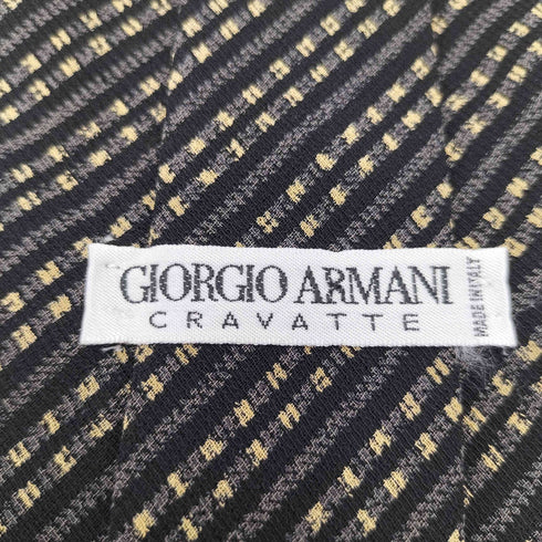 ジョルジオアルマーニ Giorgio Armani 90S イタリア製 白タグ CRAVATTE 総柄 ストライプ トラッド シルク レーヨン ネクタイ メンズ