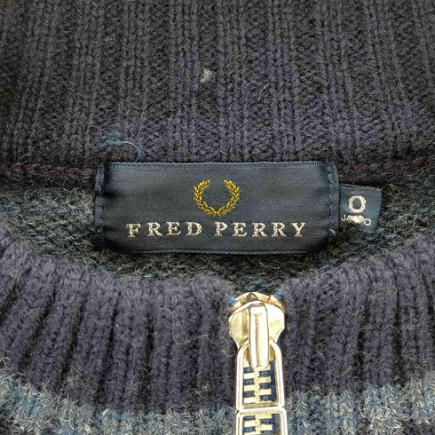 フレッドペリー FRED PERRY ロゴ刺繍 ハーフジップニット メンズ O