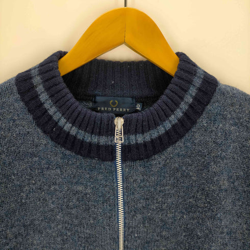 フレッドペリー FRED PERRY ロゴ刺繍 ハーフジップニット メンズ O