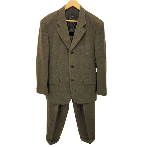 コムデギャルソンオムプリュス COMME des GARCONS HOMME PLUS 90S AD1997 バイアス期 ネップ 3B テーラードジャケット 2タック スラックス パンツ YZIP メンズ JPN:S