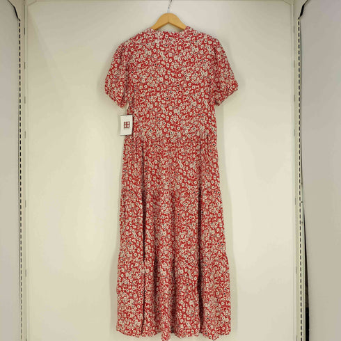 ザラ ZARA フラワープリント ハーフボタン スキッパー ワンピース レディース import:M