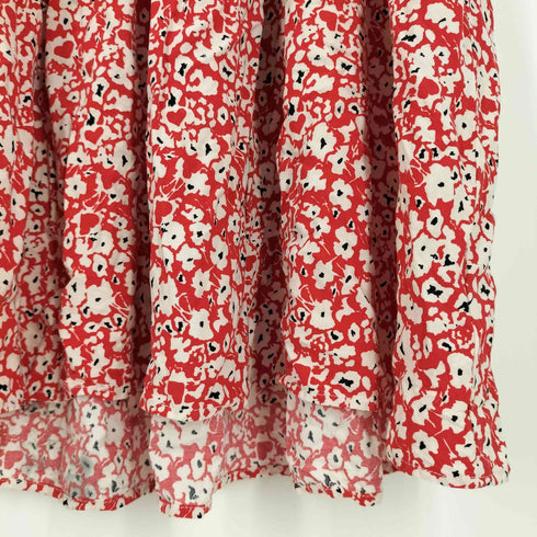 ザラ ZARA フラワープリント ハーフボタン スキッパー ワンピース レディース import:M