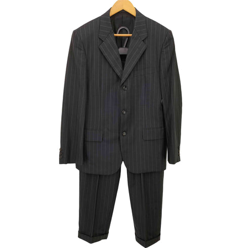 コムデギャルソンオム COMME des GARCONS HOMME AD2006 背抜き ストライプ 3B テーラードジャケット 1タック スラックス パンツ セットアップ メンズ JPN:S