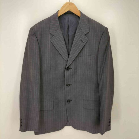 コムデギャルソンオム COMME des GARCONS HOMME AD2006 背抜き ストライプ 3B テーラードジャケット 1タック スラックス パンツ セットアップ メンズ SS