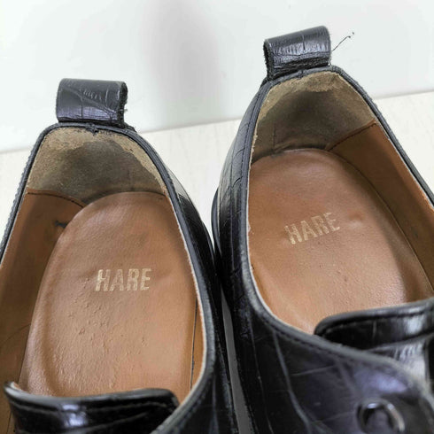 ハレ HARE シャークソール ダービー シューズ クロコ 型押し メンズ