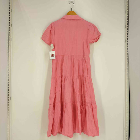 ザラ ZARA リネン ティアード フリル スキッパー シャツワンピース レディース import:M