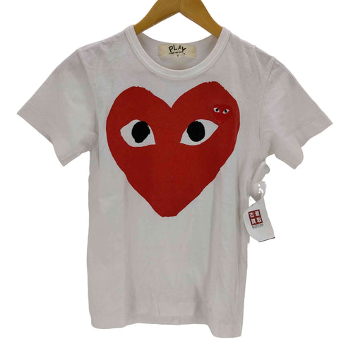 プレイコムデギャルソン PLAY COMME des GARCONS ハートロゴプリント ワッペン クルーネックTシャツ レディース JPN:S