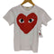 プレイコムデギャルソン PLAY COMME des GARCONS ハートロゴプリント ワッペン クルーネックTシャツ レディース JPN:S