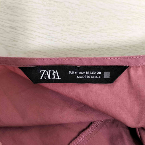 ザラ ZARA 襟レース ギャザースリーブ シャツブラウス レディース import:M