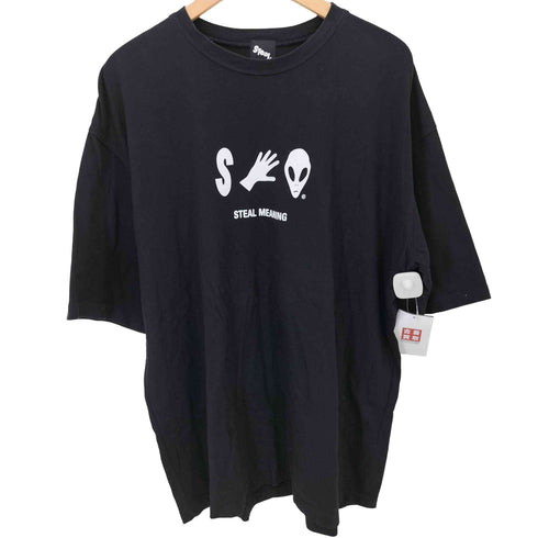 STEAL MEANING エイリアン ロゴ プリント S/S クルーネック Tシャツ メンズ