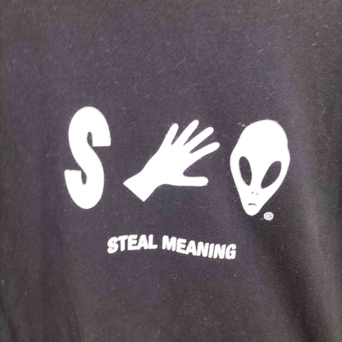 STEAL MEANING エイリアン ロゴ プリント S/S クルーネック Tシャツ メンズ