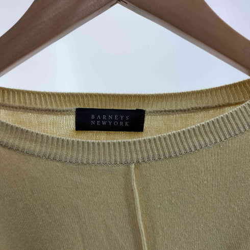 バーニーズニューヨーク BARNEYS NEWYORK スリーブ 異素材 切替 シルク混 レーヨン コットン ニット カットソー レディース FREE