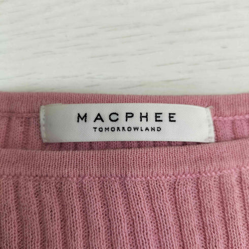 マカフィー MACPHEE 21SS コットン ナイロン リブ ハーフスリーブ プルオーバー レディース JPN:S