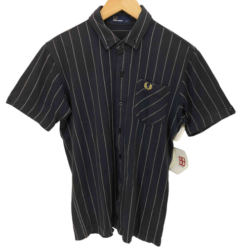 フレッドペリー FRED PERRY ワンポイント 刺繍 ストライプ S/S ボタンダウン シャツ メンズ import:M