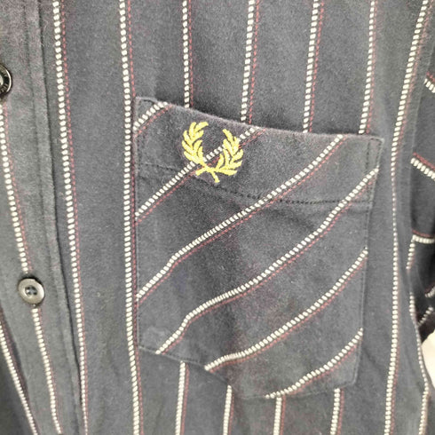 フレッドペリー FRED PERRY ワンポイント 刺繍 ストライプ S/S ボタンダウン シャツ メンズ import:M