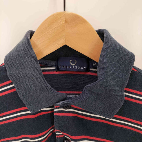 フレッドペリー FRED PERRY ワンポイント 刺繍 ボーダー S/S ポロシャツ メンズ import:M