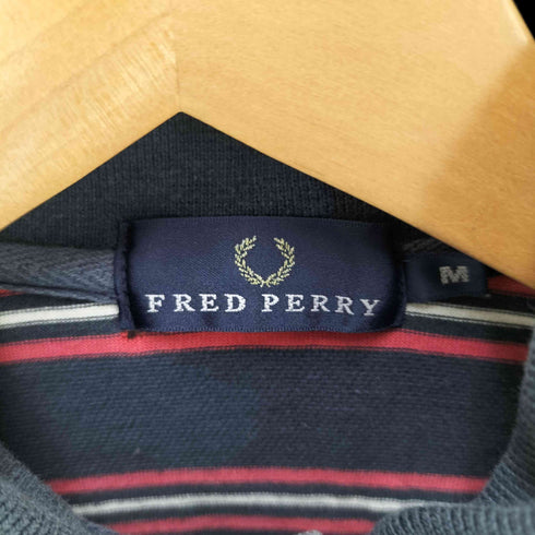 フレッドペリー FRED PERRY ワンポイント 刺繍 ボーダー S/S ポロシャツ メンズ import:M