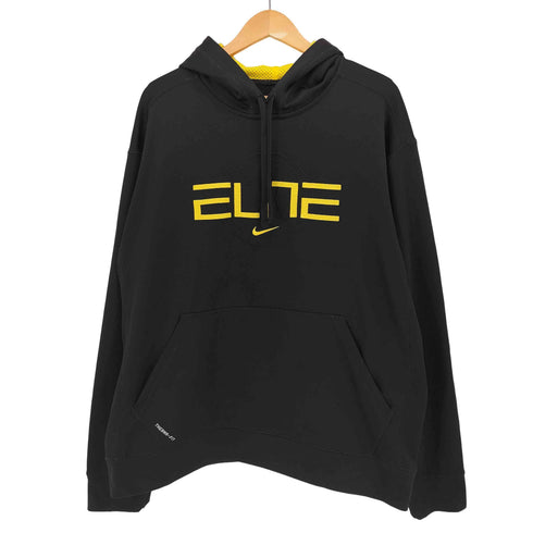 ナイキ NIKE 11SS THERMA FIT ELITE センタースウッシュ ロゴ刺繍 裏地切替 プルオーバー フーディー パーカー メンズ JPN:XL