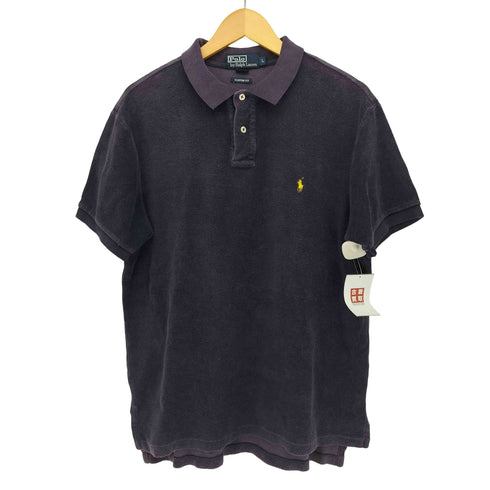 ポロバイラルフローレン Polo by RALPH LAUREN CUSTOM FIT ポニー刺繍 パイル地 襟切替 S/S ポロシャツ メンズ import:L