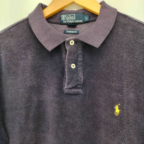 ポロバイラルフローレン Polo by RALPH LAUREN CUSTOM FIT ポニー刺繍 パイル地 襟切替 S/S ポロシャツ メンズ import:L
