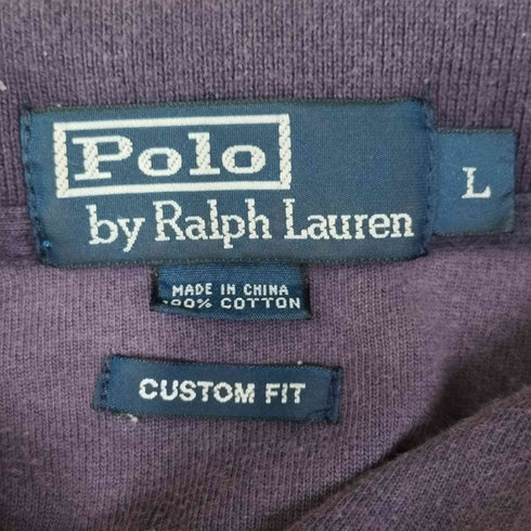 ポロバイラルフローレン Polo by RALPH LAUREN CUSTOM FIT ポニー刺繍 パイル地 襟切替 S/S ポロシャツ メンズ import:L
