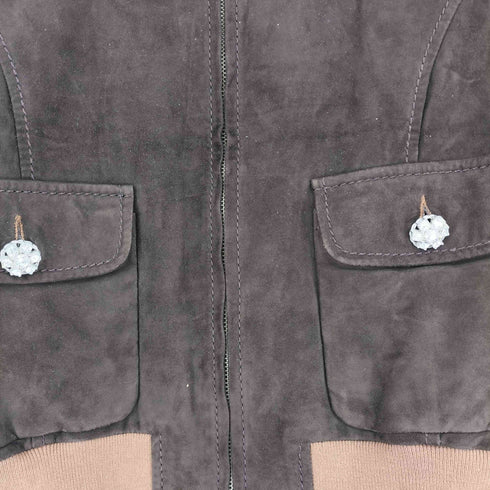 FLORA SMITH イタリア製 刺繍レザージャケット レディース 40