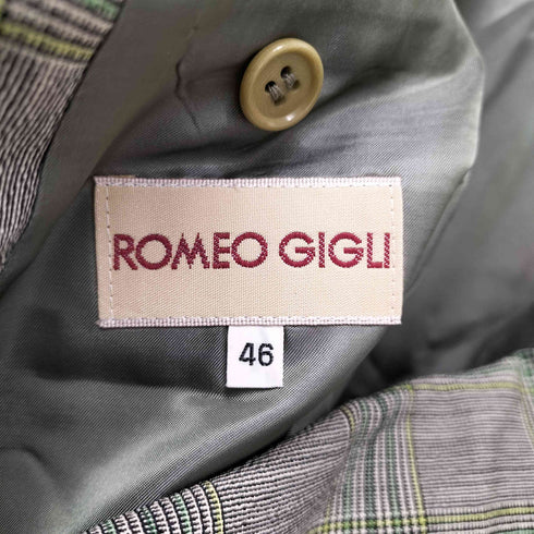 ROMEO GIGLI MADE IN JAPAN チェック柄テーラードジャケット メンズ 46