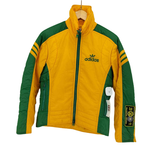アディダス adidas 80S DESCENTE デサント製 トレフォイルロゴ ダブルジップ バイカラー ナイロン ジャケット メンズ JPN:M