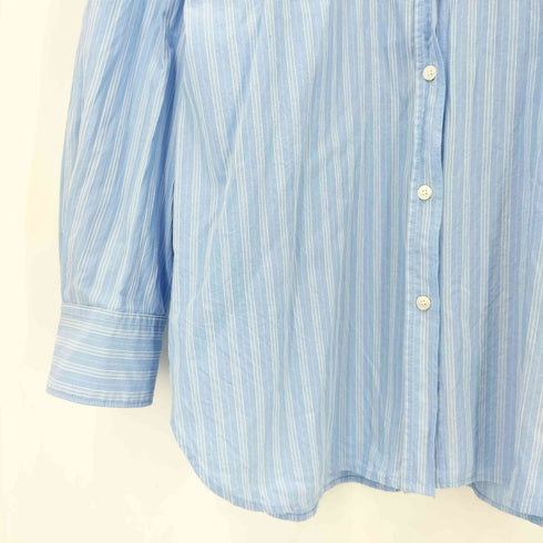 ザラ ZARA バックボタン ストライプシャツ レディース import:M