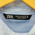 ザラ ZARA バックボタン ストライプシャツ レディース import:M