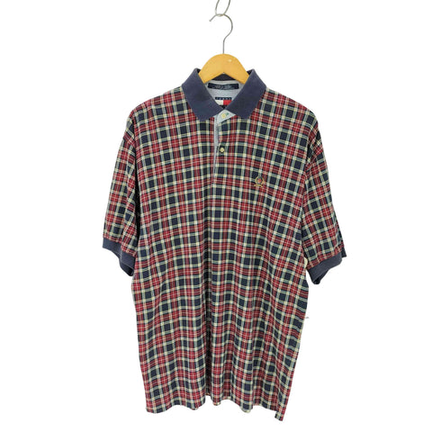 トミーヒルフィガー TOMMY HILFIGER 90S-00S チェック柄 ポロシャツ メンズ JPN:L