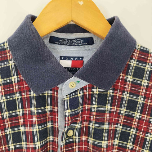 トミーヒルフィガー TOMMY HILFIGER 90S-00S チェック柄 ポロシャツ メンズ JPN:L