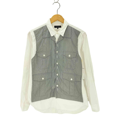 コムデギャルソンオムプリュス COMME des GARCONS HOMME PLUS 19AW フェイクレイヤード マルチポケット ストライプシャツ メンズ XS