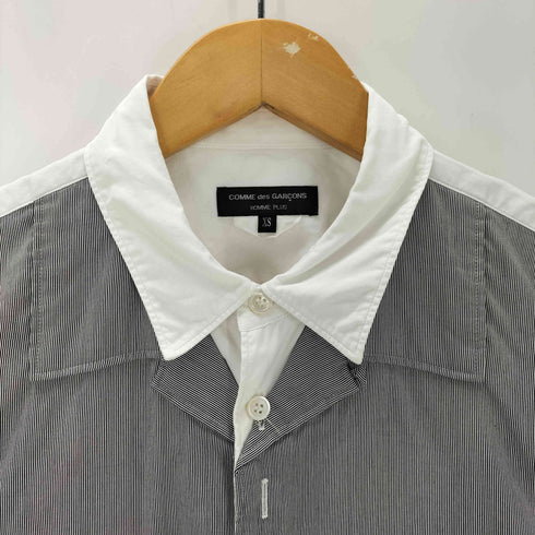 コムデギャルソンオムプリュス COMME des GARCONS HOMME PLUS 19AW フェイクレイヤード マルチポケット ストライプシャツ メンズ XS