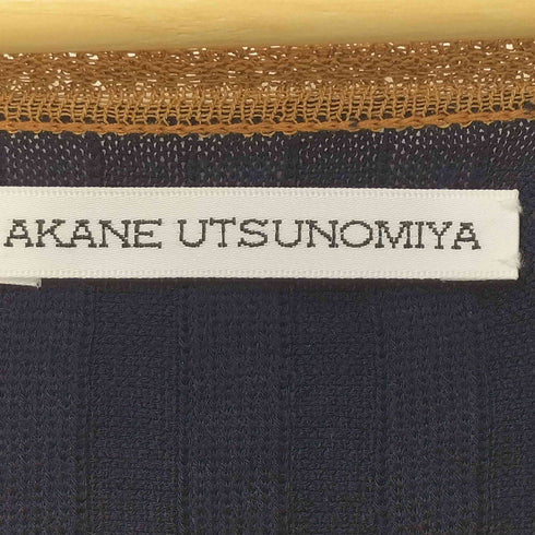 アカネウツノミヤ AKANE UTSUNOMIYA ボーダー 切替 リブニット ミディアムワンピ―ス レディース F