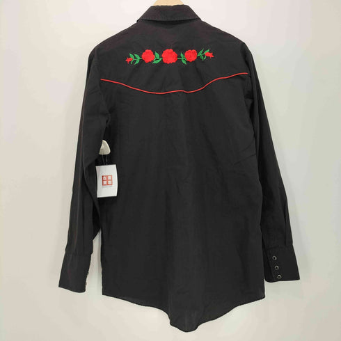 エリーキャトルマン ELY CATTLEMAN 70S 薔薇刺繍 ロングスリーブウエスタンシャツ メンズ import:M