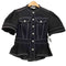 アレキサンダーマックイーン Alexander McQueen 20SS プレコレクション Sarah Burton期 イタリア製 ノーカラー デニム ワーク ブラウス レディース EUR:40