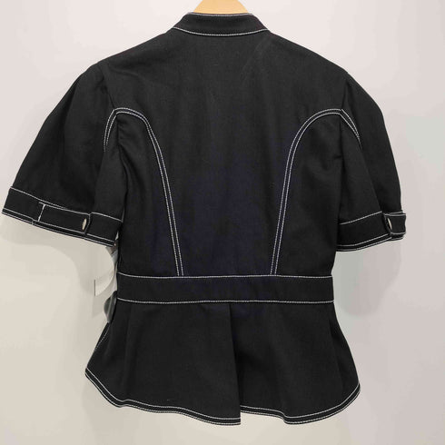 アレキサンダーマックイーン Alexander McQueen 20SS プレコレクション Sarah Burton期 イタリア製 ノーカラー デニム ワーク ブラウス レディース EUR:40