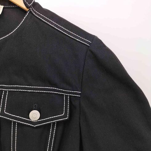アレキサンダーマックイーン Alexander McQueen 20SS プレコレクション Sarah Burton期 イタリア製 ノーカラー デニム ワーク ブラウス レディース EUR:40
