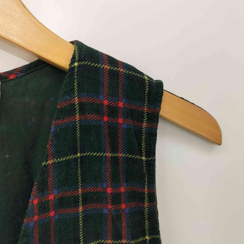 タルボット TALBOTS 90S チェック柄 コーデュロイノースリーブワンピース レディース 2P