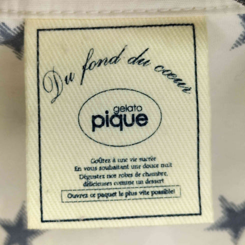 ジェラートピケ gelato pique 総柄 L/S オープンカラーパジャマシャツ レディース