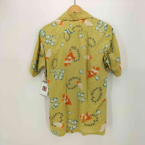 カールヘルム Karl Helmut 日本製 シルク混 金魚 ランチュウ 花 開襟 オープンカラー S/S シャツ アロハシャツ メンズ JPN:M