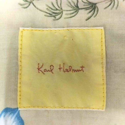 カールヘルム Karl Helmut 日本製 シルク混 金魚 ランチュウ 花 開襟 オープンカラー S/S シャツ アロハシャツ メンズ JPN:M