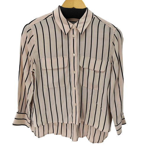 エキップモン EQUIPMENT ストライプ シルク L/S シャツ レディース JPN:XS