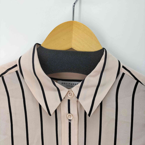 エキップモン EQUIPMENT ストライプ シルク L/S シャツ レディース JPN:XS