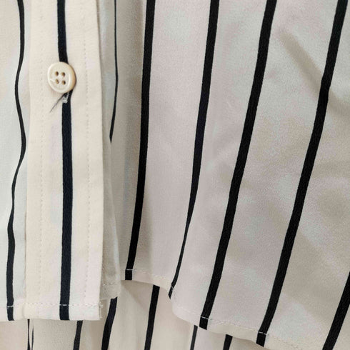 エキップモン EQUIPMENT ストライプ シルク L/S シャツ レディース JPN:XS