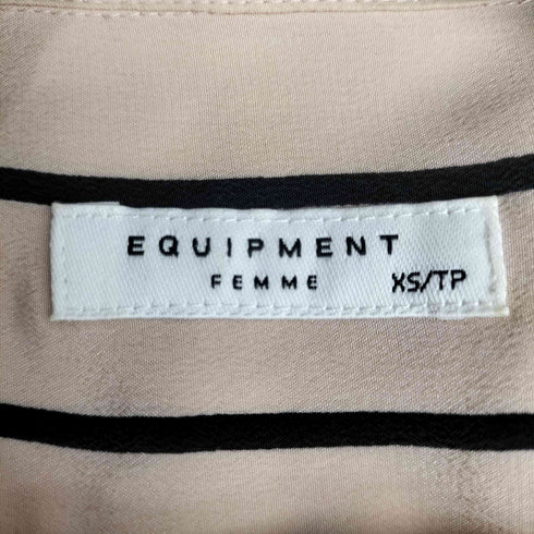 エキップモン EQUIPMENT ストライプ シルク L/S シャツ レディース JPN:XS