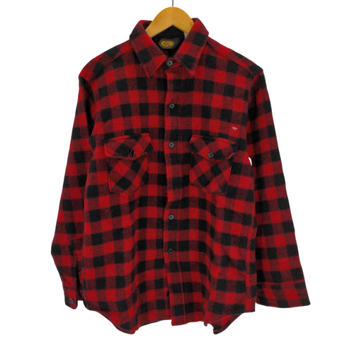 ウールリッチ WOOLRICH USA製 三角タグ バッファローチェック ウールネルシャツ メンズ